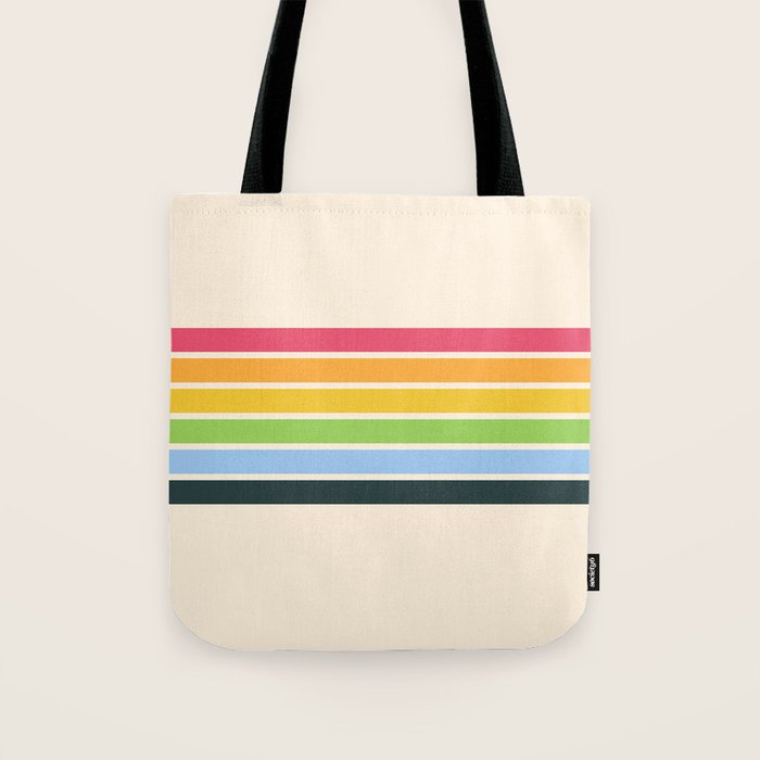 Tarama - Classic 70s Style Retro Stripes Tote Bag Gallery Image 1