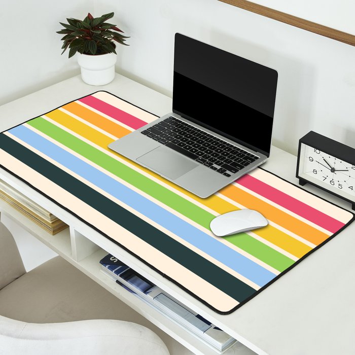Tarama - Classic 70s Style Retro Stripes Desk Mat Gallery Image 2