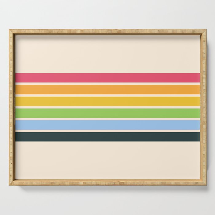 Tarama - Classic 70s Style Retro Stripes Serving Tray Gallery Image 1