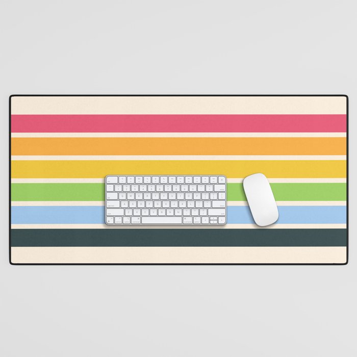 Tarama - Classic 70s Style Retro Stripes Desk Mat Gallery Image 1