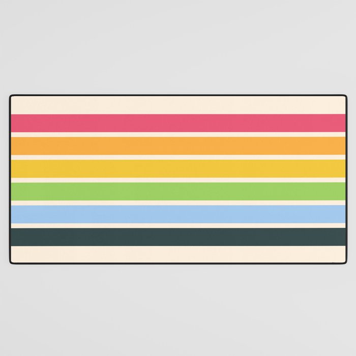 Tarama - Classic 70s Style Retro Stripes Desk Mat Gallery Image 3