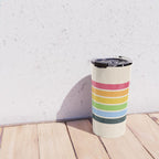 Tarama - Classic 70s Style Retro Stripes Travel Mug Gallery Image 4
