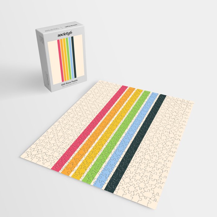 Tarama - Classic 70s Style Retro Stripes Jigsaw Puzzle Gallery Image 2