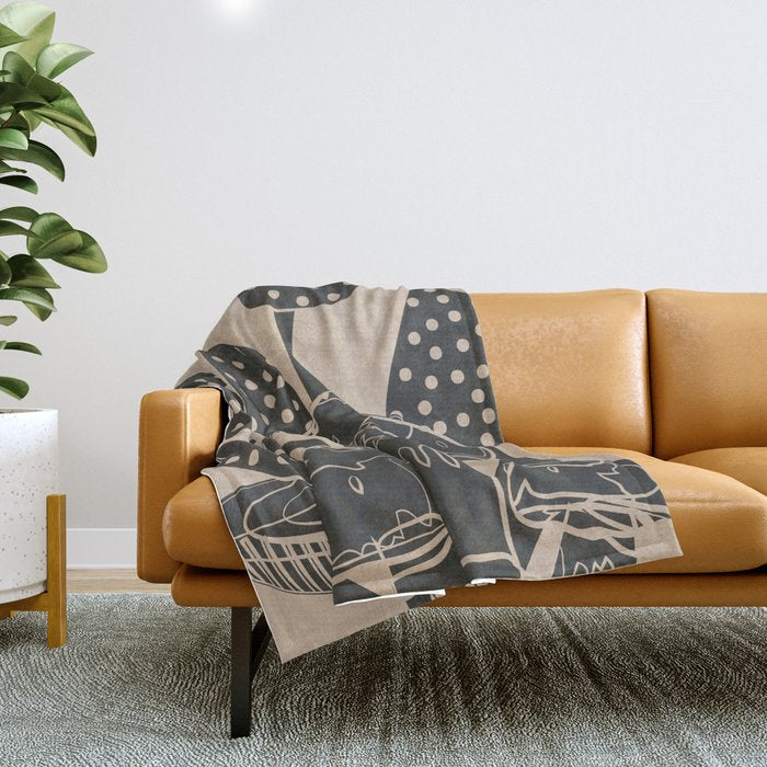 Abstract Mushrooms 6 Throw Blanket Gallery Image 1