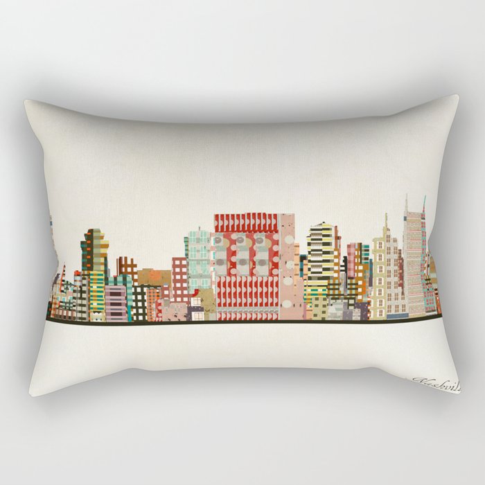 nashville tennessee skyline Rectangular Pillow Gallery Image 1