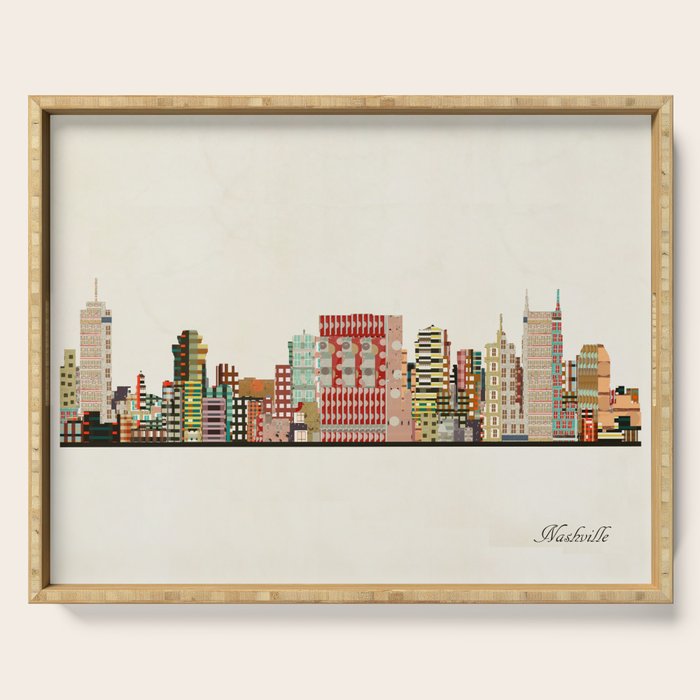 nashville tennessee skyline Serving Tray Gallery Image 1