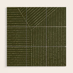 Lines (Olive Green) Wood Wall Art Gallery Image 1