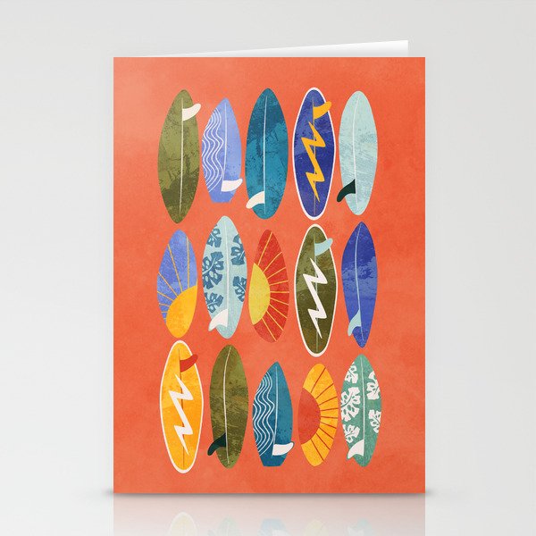Surfboard orange  Stationery Card Gallery Image 1