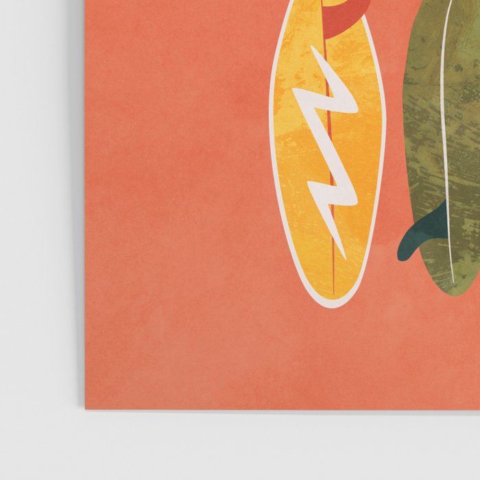 Surfboard orange  Poster Gallery Image 3