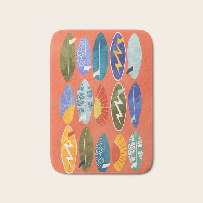 Surfboard orange  Bath Mat Gallery Image 1