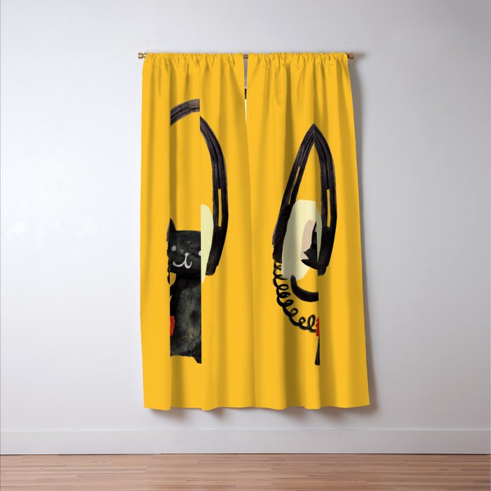 I Love Huge Headphone Window Curtain Gallery Image 3