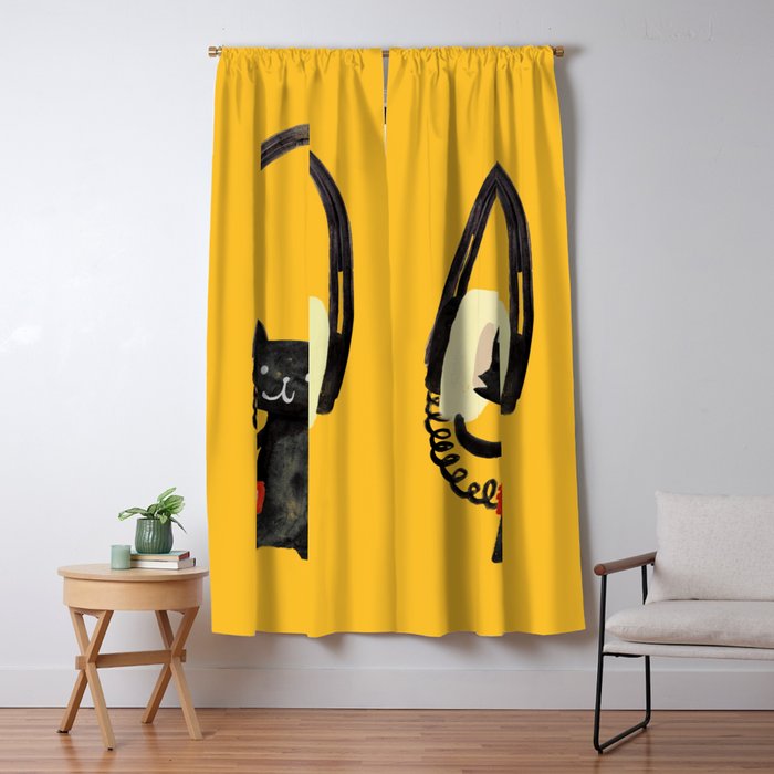 I Love Huge Headphone Window Curtain Gallery Image 5