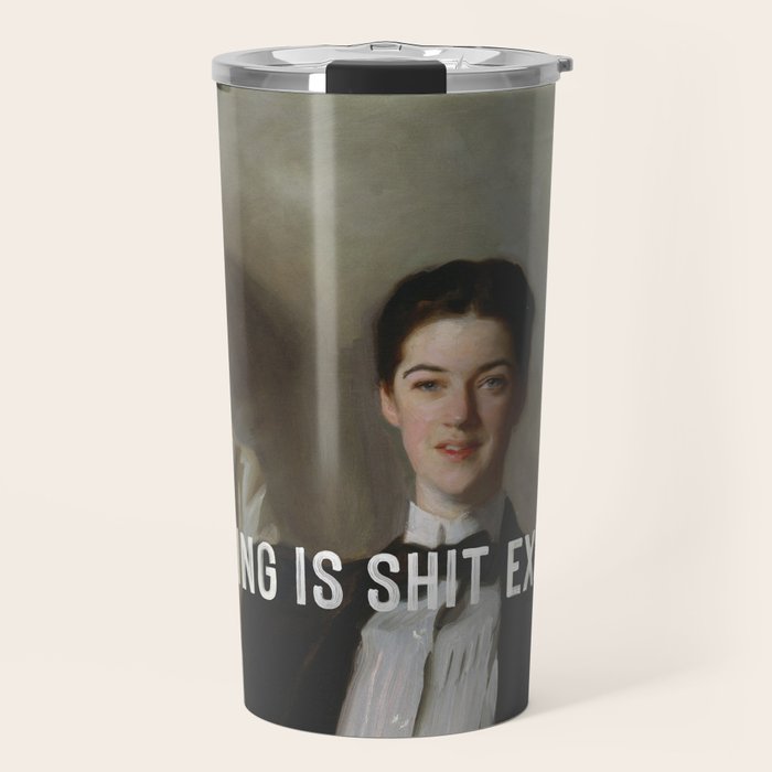Everything Is Shit Except Us - Funny Love Quote Travel Mug Gallery Image 1