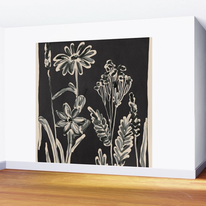 Minimalist wildflowers 3 Wall Mural Gallery Image 2