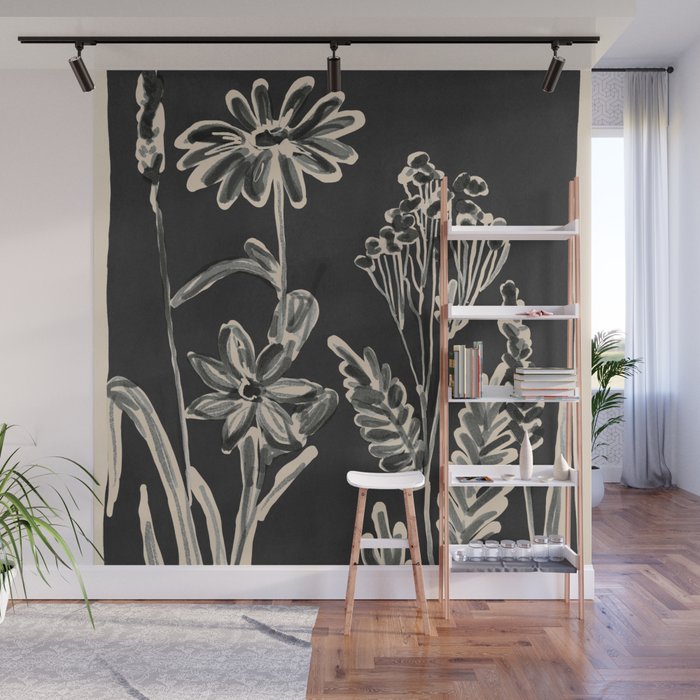 Minimalist wildflowers 3 Wall Mural Gallery Image 1