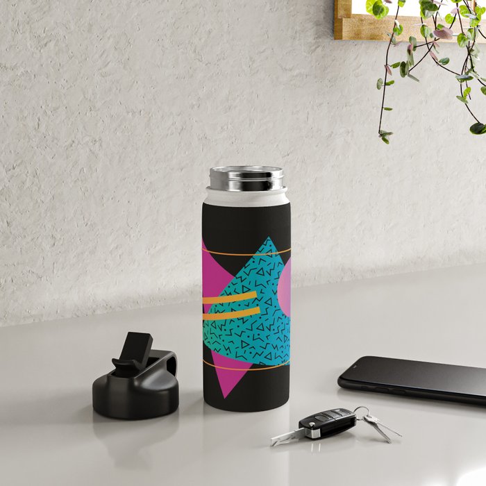 Memphis Pattern 24 - 80s / 90s Retro Water Bottle Gallery Image 4