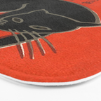 Vintage Art Deco Japanese Black Cat Bath Mat Gallery Image 3