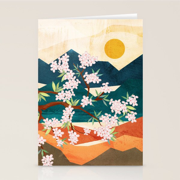 Warm spring sunshine beneath the ridge  Stationery Card Gallery Image 1