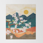 Warm spring sunshine beneath the ridge  Throw Blanket Gallery Image 2