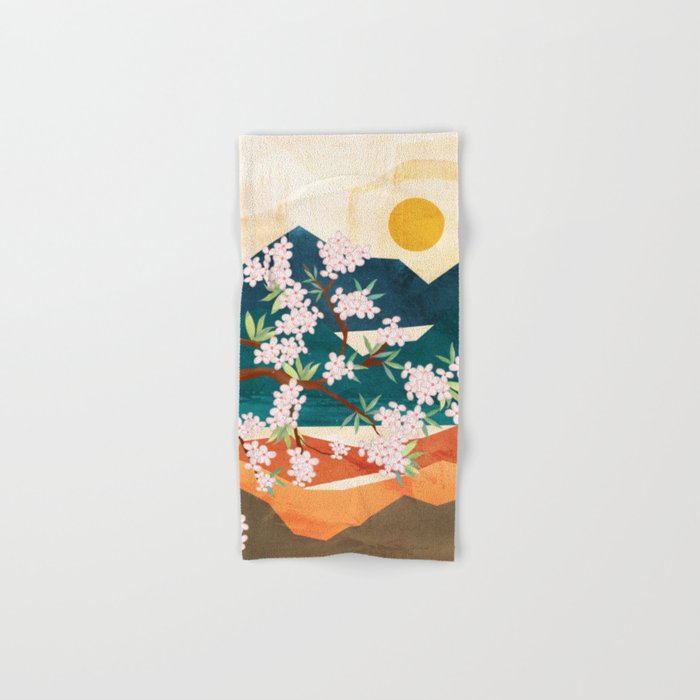 Warm spring sunshine beneath the ridge  Bath Towel Gallery Image 1