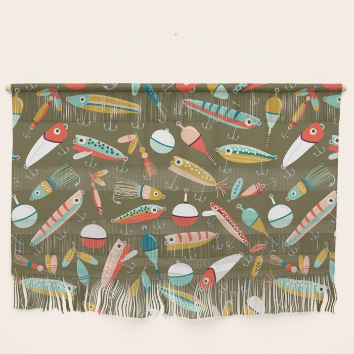 Fishing Lures Green Wall Hanging Gallery Image 1