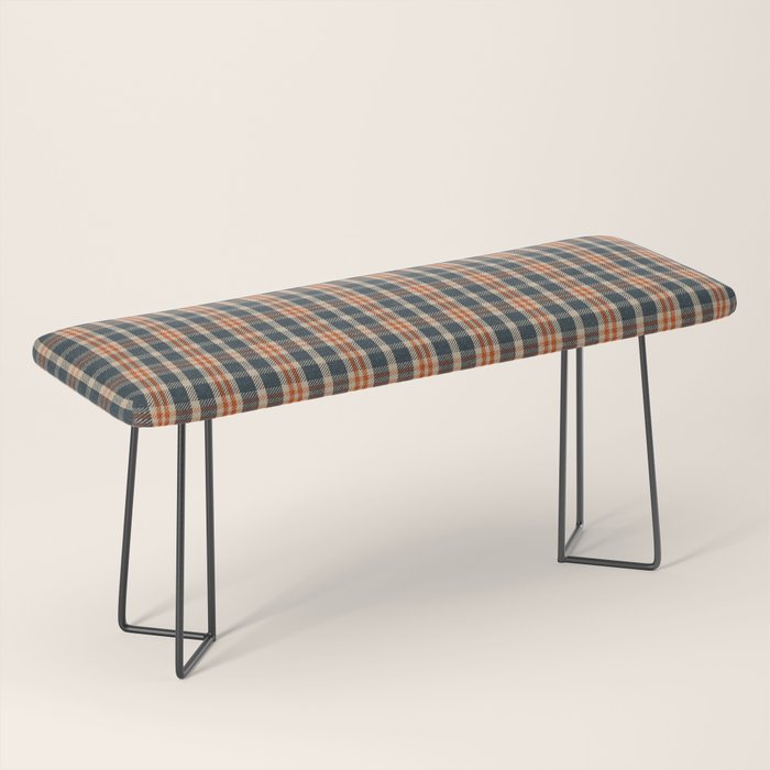 North Country Plaid - classic blue and red Bench Gallery Image 1
