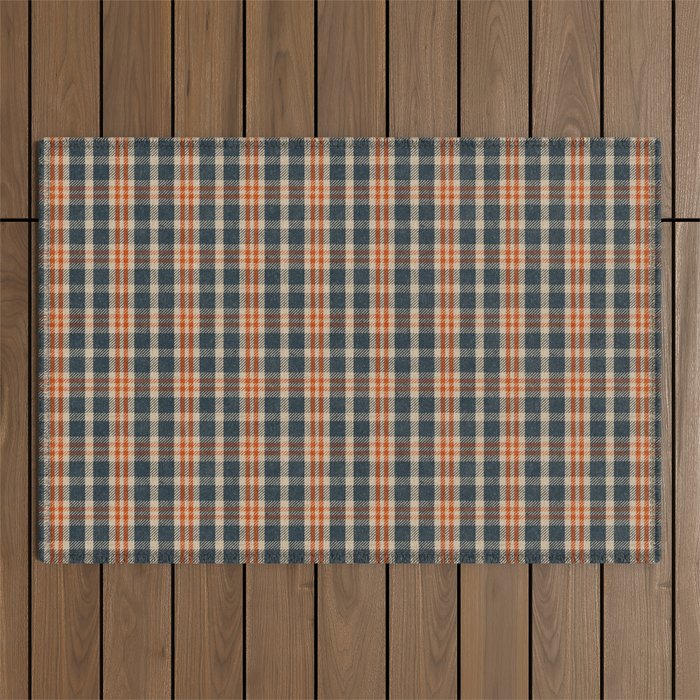 North Country Plaid - classic blue and red Outdoor Rug Gallery Image 1
