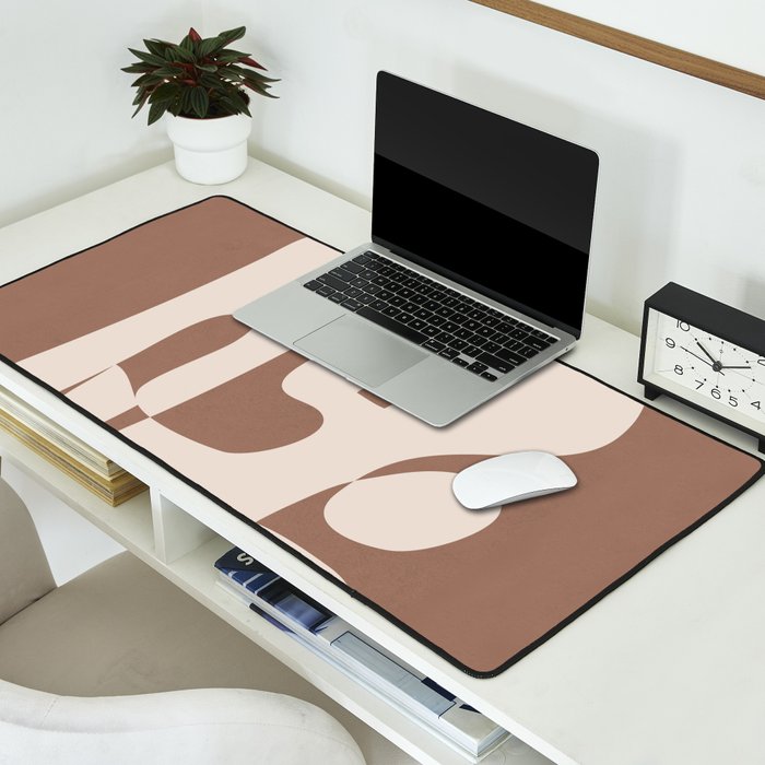 Mocha Modern Abstract 3 Desk Mat Gallery Image 2