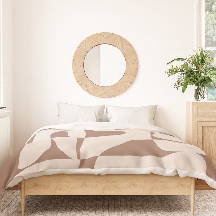 Mocha Modern Abstract 3 Duvet Cover Gallery Image 3