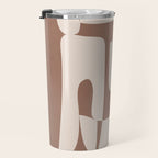 Mocha Modern Abstract 3 Travel Mug Gallery Image 3