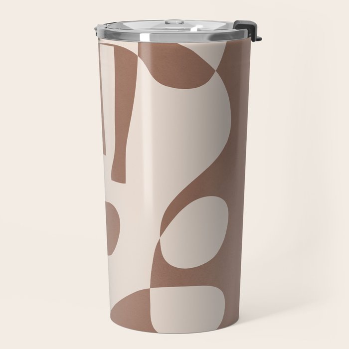 Mocha Modern Abstract 3 Travel Mug Gallery Image 2