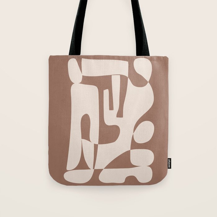 Mocha Modern Abstract 3 Tote Bag Gallery Image 1