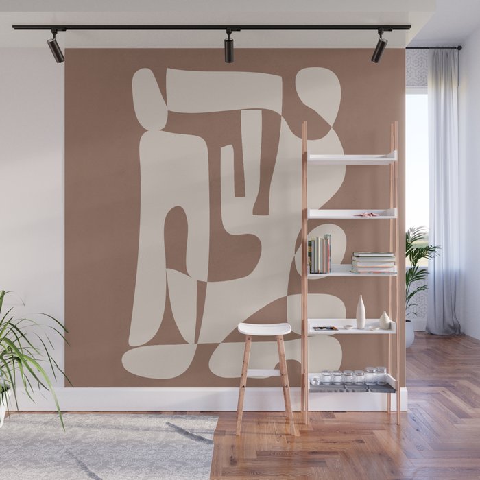 Mocha Modern Abstract 3 Wall Mural Gallery Image 1