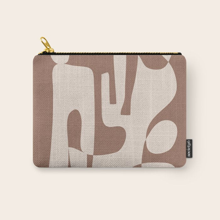 Mocha Modern Abstract 3 Carry All Pouch Gallery Image 1