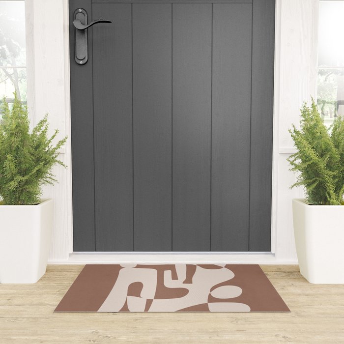 Mocha Modern Abstract 3 Welcome Mat Gallery Image 3