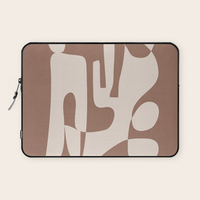 Mocha Modern Abstract 3 Laptop Sleeve Gallery Image 1
