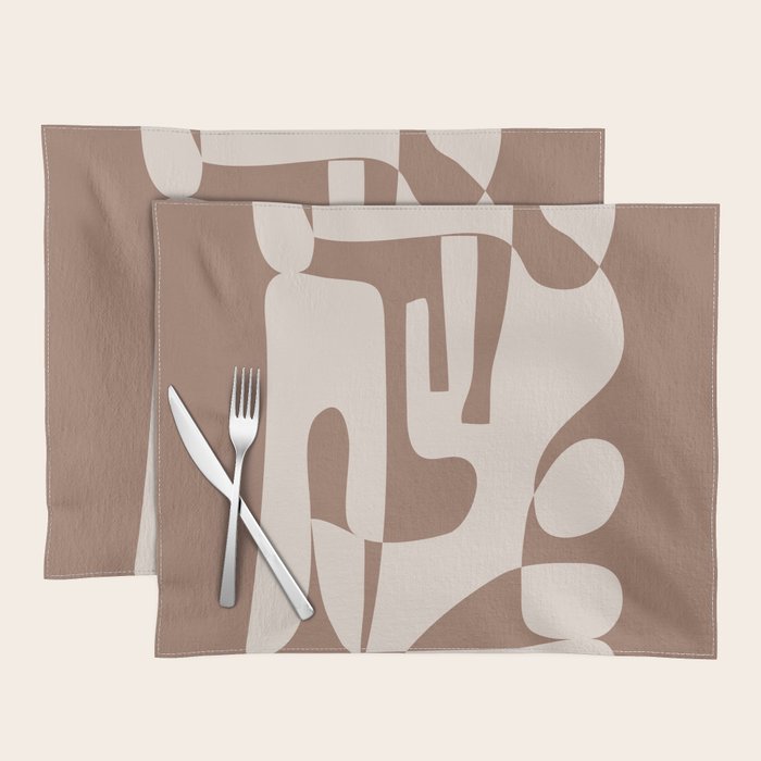 Mocha Modern Abstract 3 Placemat Gallery Image 1