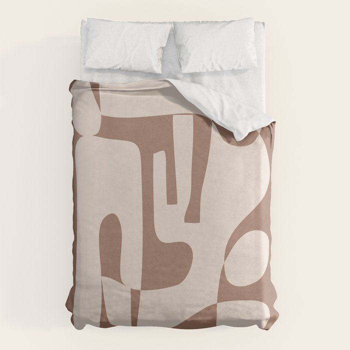 Mocha Modern Abstract 3 Duvet Cover Gallery Image 1