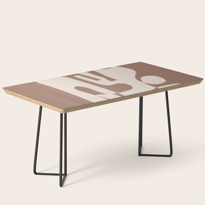 Mocha Modern Abstract 3 Coffee Table Gallery Image 1