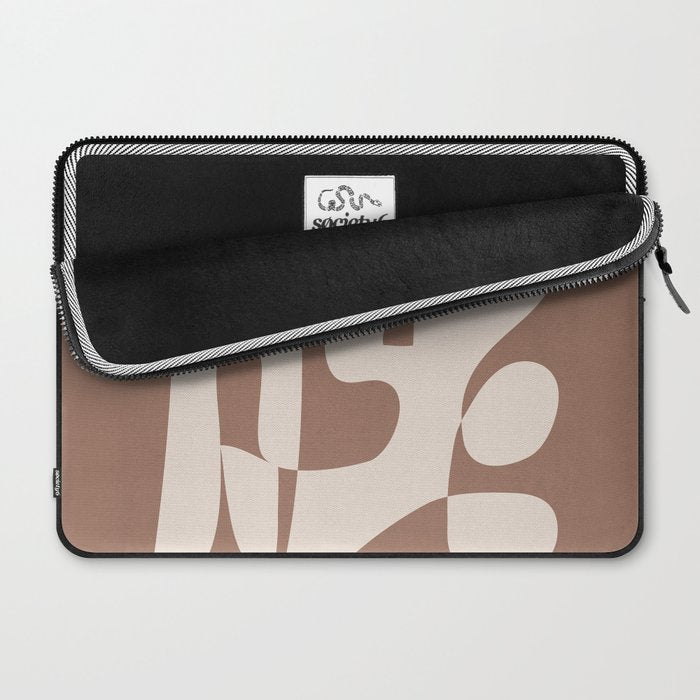 Mocha Modern Abstract 3 Laptop Sleeve Gallery Image 2