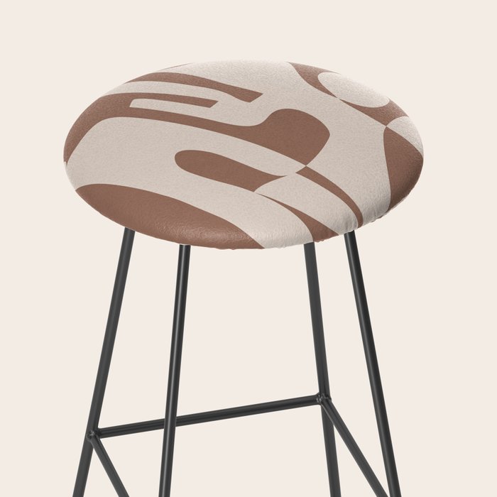 Mocha Modern Abstract 3 Stool Gallery Image 2