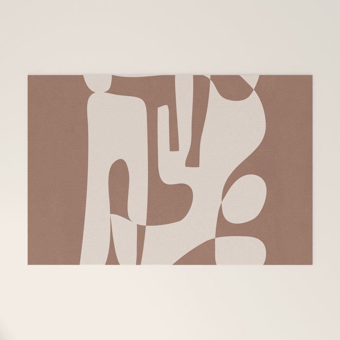 Mocha Modern Abstract 3 Welcome Mat Gallery Image 1