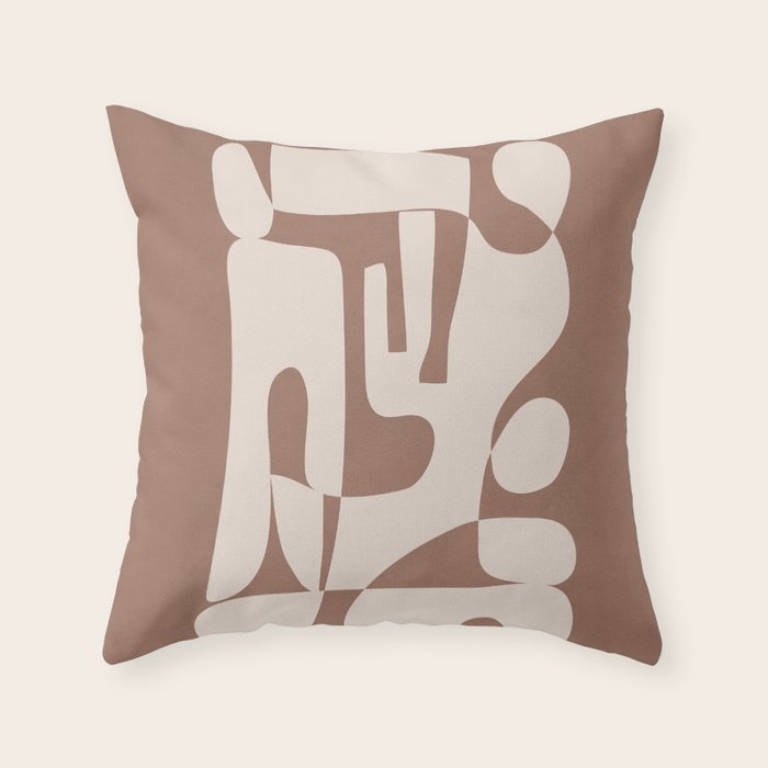 Mocha Modern Abstract 3 Throw Pillow Gallery Image 2