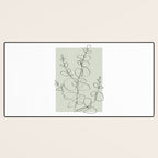 Botanical Line Art 1, Neutral Sage Green Minimalist Modern Art by Synplus Desk Mat Gallery Image 3