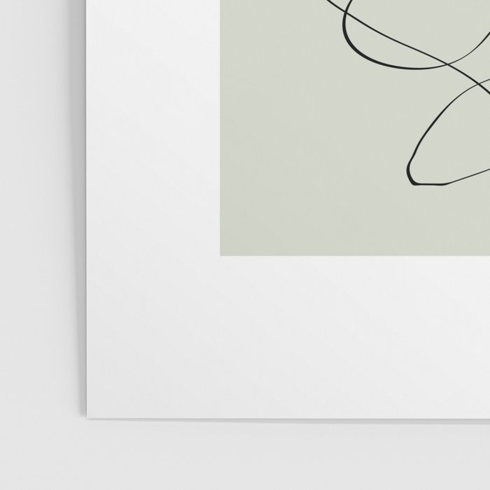 Botanical Line Art 1, Neutral Sage Green Minimalist Modern Art by Synplus Poster Gallery Image 3