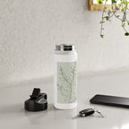 Botanical Line Art 1, Neutral Sage Green Minimalist Modern Art by Synplus Water Bottle Gallery Image 4