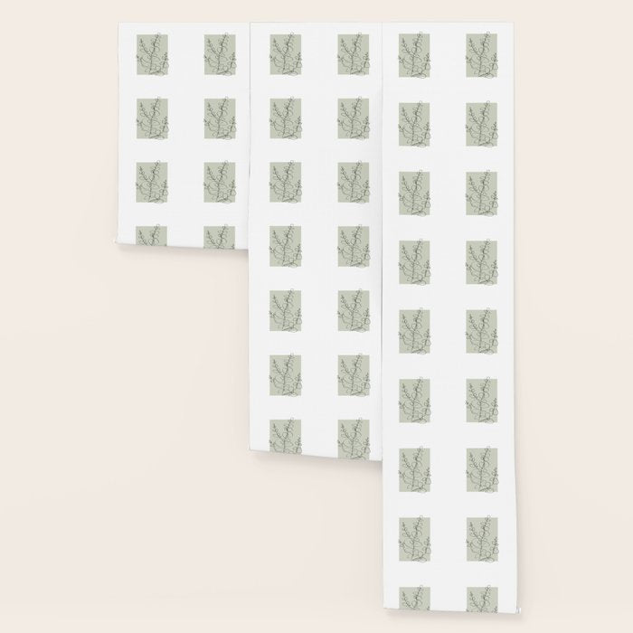 Botanical Line Art 1, Neutral Sage Green Minimalist Modern Art by Synplus Wallpaper Gallery Image 3