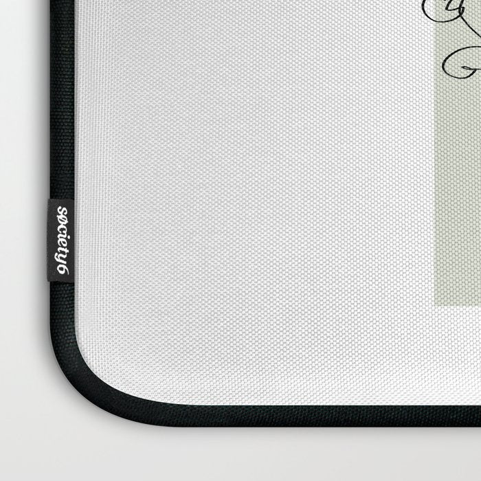 Botanical Line Art 1, Neutral Sage Green Minimalist Modern Art by Synplus Laptop Sleeve Gallery Image 3