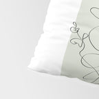 Botanical Line Art 1, Neutral Sage Green Minimalist Modern Art by Synplus Pillow Sham Gallery Image 4
