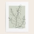 Botanical Line Art 1, Neutral Sage Green Minimalist Modern Art by Synplus Poster Gallery Image 4